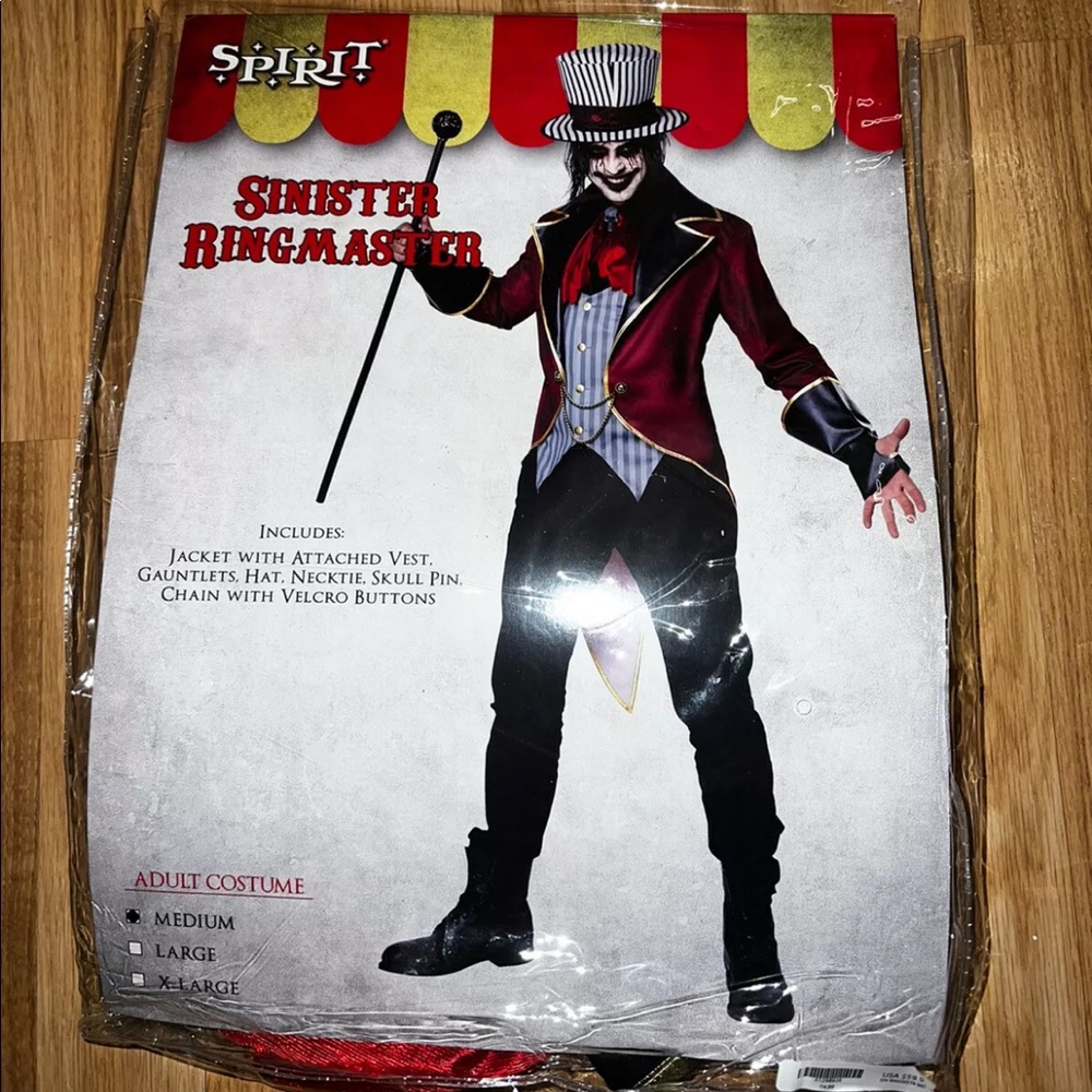 ADULT M SINISTER RINGMASTER COSTUME MENS HALLOWEEN